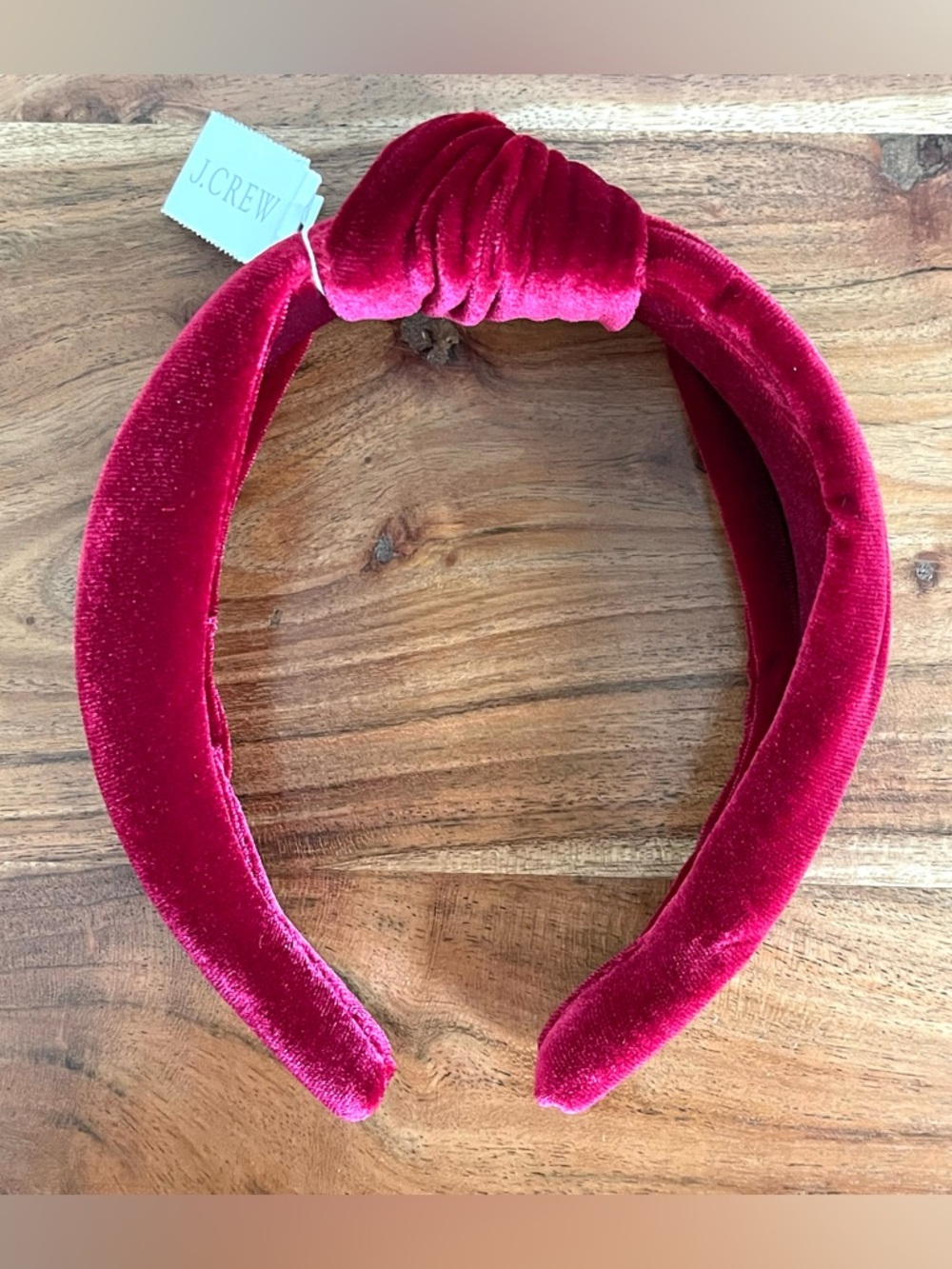 J.Crew Red Velvet Turban Knot Headband | Holiday Hair Accessory NWT